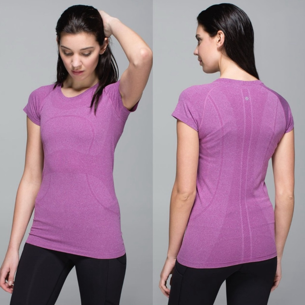 Lululemon Purple Swiftly Tech Short Sleeve Crew Shirt Heathered Regal Plum 6